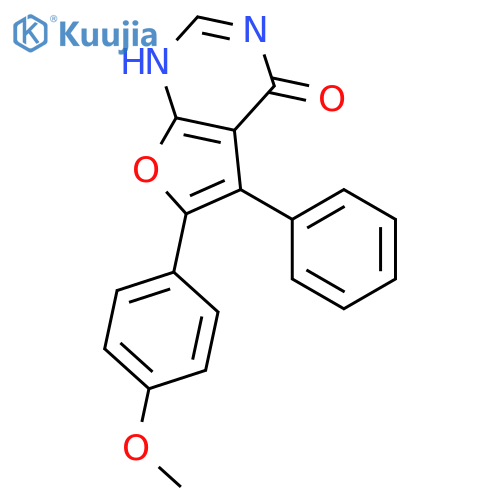 Furo[2,3-d]pyrimidin-4(1H)-one, 6-(4-methoxyphenyl)-5-phenyl- structure