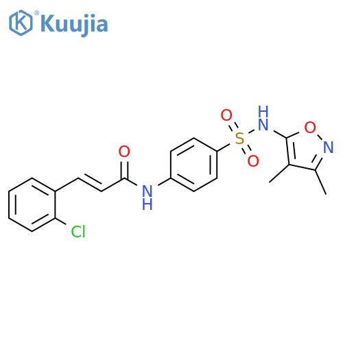 2-Propenamide,3-(2-chlorophenyl)-N-[4-[[(3,4-dimethyl-5-isoxazolyl)amino]sulfonyl]phenyl]-, (2E)- structure