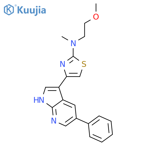 2-Thiazolamine,N-(2-methoxyethyl)-N-methyl-4-(5-phenyl-1H-pyrrolo[2,3-b]pyridin-3-yl)- structure
