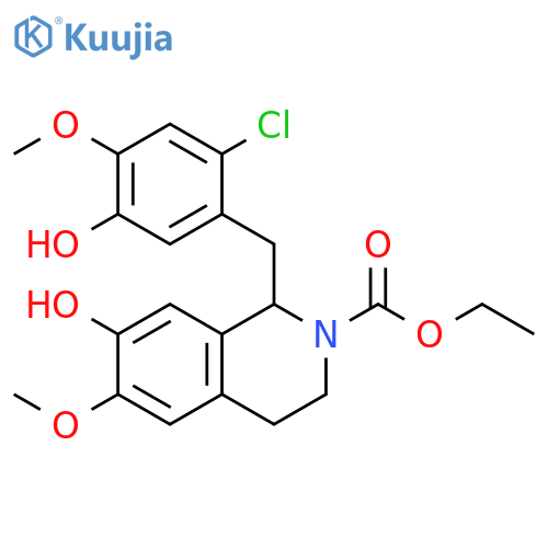 2(1H)-Isoquinolinecarboxylic acid, 1-[(2-chloro-5-hydroxy-4-methoxyphenyl)methyl]-3,4-dihydro-7-hydroxy-6-methoxy-, ethyl ester structure
