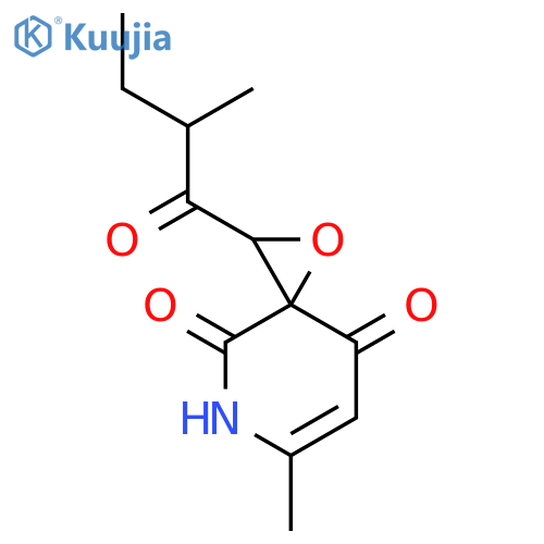 (2S)-6-methyl-2-(2-methylbutanoyl)-1-oxa-5-azaspiro[2.5]oct-6-ene-4,8-dione structure