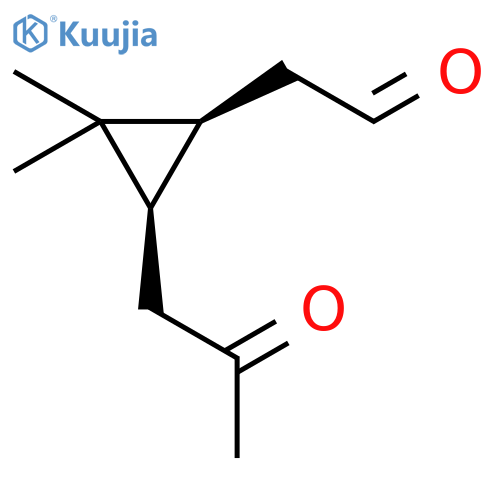 Cyclopropaneacetaldehyde, 2,2-dimethyl-3-(2-oxopropyl)-, (1S-cis)- structure