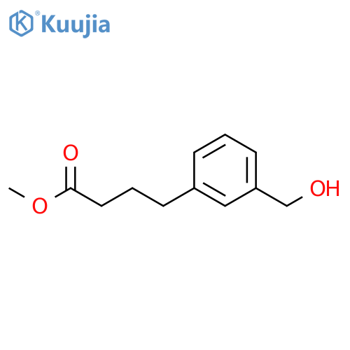 Benzenebutanoic acid, 3-(hydroxymethyl)-, methyl ester structure
