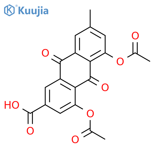2-Anthracenecarboxylic acid,4,5-bis(acetyloxy)-9,10-dihydro-7-methyl-9,10-dioxo- structure