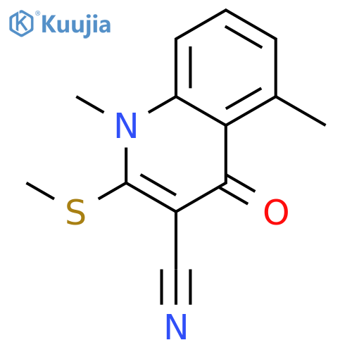 3-Quinolinecarbonitrile, 1,4-dihydro-1,5-dimethyl-2-(methylthio)-4-oxo- structure