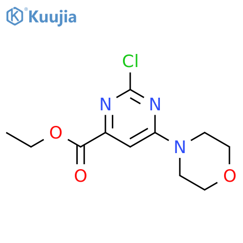 4-Pyrimidinecarboxylic acid, 2-chloro-6-(4-morpholinyl)-, ethyl ester structure