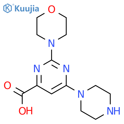 4-Pyrimidinecarboxylic acid, 2-(4-morpholinyl)-6-(1-piperazinyl)- structure