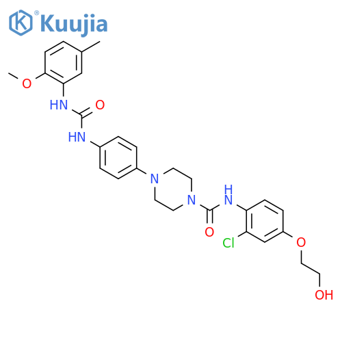 1-Piperazinecarboxamide,N-[2-chloro-4-(2-hydroxyethoxy)phenyl]-4-[4-[[[(2-methoxy-5-methylphenyl)amino]carbonyl]amino]phenyl]- structure