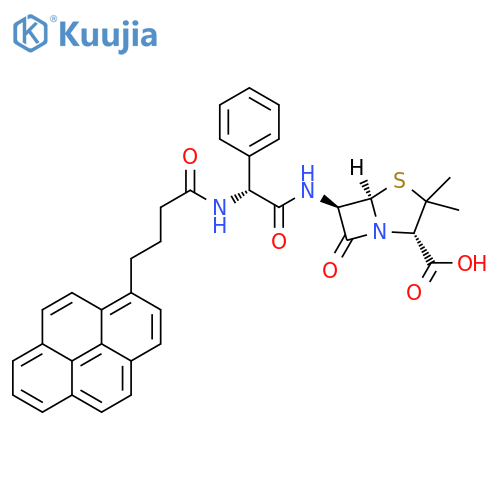 4-Thia-1-azabicyclo[3.2.0]heptane-2-carboxylic acid,3,3-dimethyl-7-oxo-6-[[(2R)-[[1-oxo-4-(1-pyrenyl)butyl]amino]phenylacetyl]amino]-, (2S,5R,6R)- structure