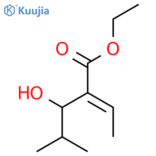Pentanoic acid, 2-ethylidene-3-hydroxy-4-methyl-, ethyl ester, (2E)- structure