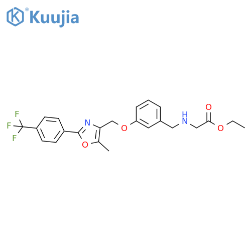 Glycine,N-[[3-[[5-methyl-2-[4-(trifluoromethyl)phenyl]-4-oxazolyl]methoxy]phenyl]methyl]-, ethyl ester structure