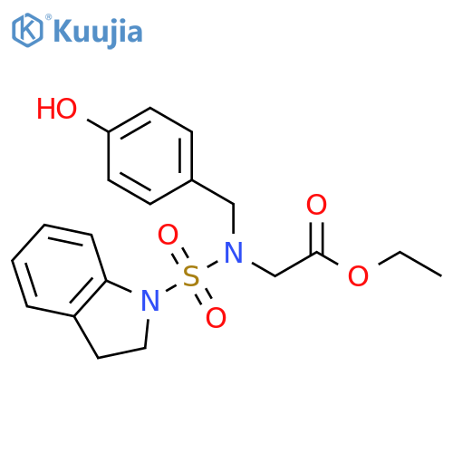Glycine,N-[(2,3-dihydro-1H-indol-1-yl)sulfonyl]-N-[(4-hydroxyphenyl)methyl]-,ethyl ester structure
