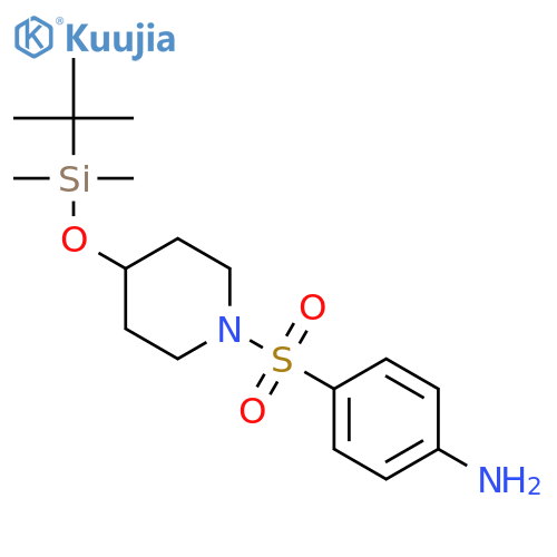 Piperidine,1-[(4-aminophenyl)sulfonyl]-4-[[(1,1-dimethylethyl)dimethylsilyl]oxy]- structure