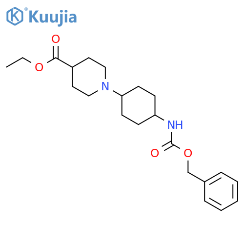 4-Piperidinecarboxylic acid,1-[4-[[(phenylmethoxy)carbonyl]amino]cyclohexyl]-, ethyl ester structure