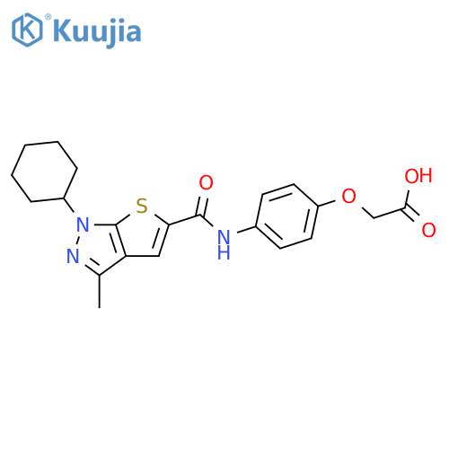 Acetic acid,[4-[[(1-cyclohexyl-3-methyl-1H-thieno[2,3-c]pyrazol-5-yl)carbonyl]amino]phenoxy]- structure