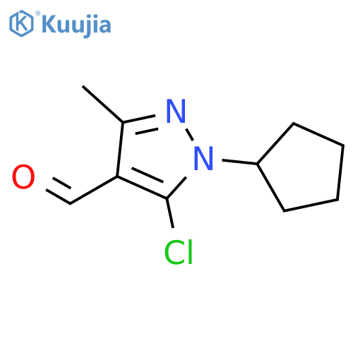 1H-Pyrazole-4-carboxaldehyde, 5-chloro-1-cyclopentyl-3-methyl- structure