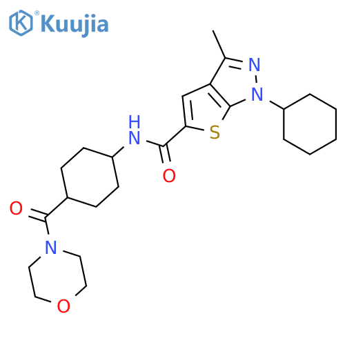 1H-Thieno[2,3-c]pyrazole-5-carboxamide,1-cyclohexyl-3-methyl-N-[trans-4-(4-morpholinylcarbonyl)cyclohexyl]- structure