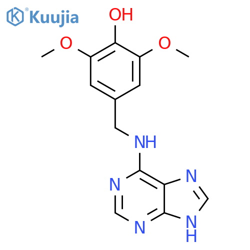Phenol, 2,6-dimethoxy-4-[(1H-purin-6-ylamino)methyl]- structure