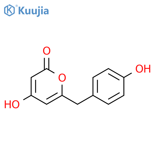 2H-Pyran-2-one, 4-hydroxy-6-[(4-hydroxyphenyl)methyl]- structure