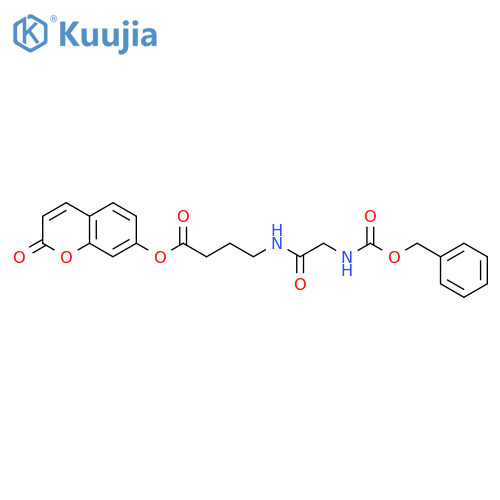 Butanoic acid, 4-[[[[(phenylmethoxy)carbonyl]amino]acetyl]amino]-,2-oxo-2H-1-benzopyran-7-yl ester structure