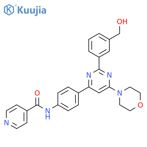 4-Pyridinecarboxamide,N-[4-[2-[3-(hydroxymethyl)phenyl]-6-(4-morpholinyl)-4-pyrimidinyl]phenyl]- structure