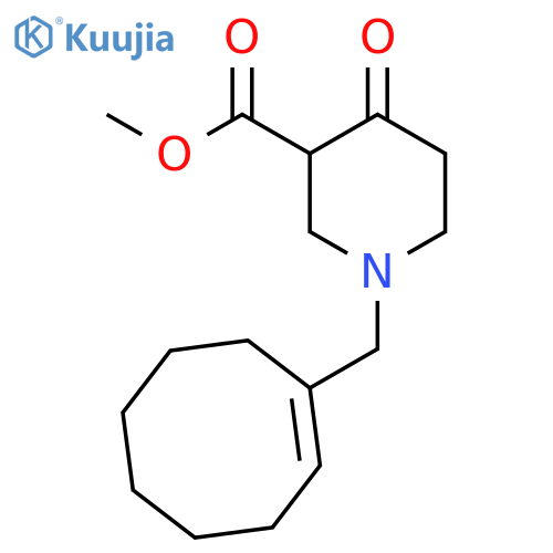 3-Piperidinecarboxylic acid, 1-(1-cycloocten-1-ylmethyl)-4-oxo-, methylester structure