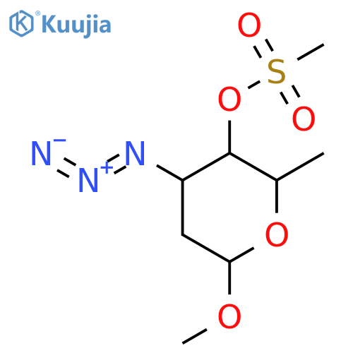 a-L-ribo-Hexopyranoside, methyl3-azido-2,3,6-trideoxy-, 4-methanesulfonate (9CI) structure