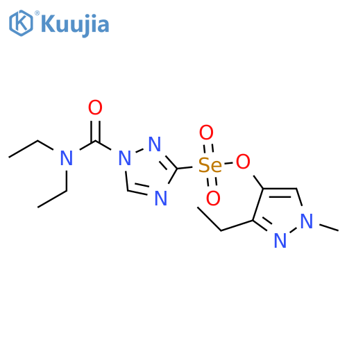 1H-1,2,4-Triazole-3-selenonic acid, 1-[(diethylamino)carbonyl]-,3-ethyl-1-methyl-1H-pyrazol-4-yl ester structure