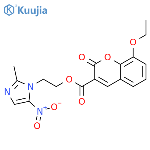 2-(2-methyl-5-nitro-1H-imidazol-1-yl)ethyl 8-ethoxy-2-oxo-2H-chromene-3-carboxylate structure