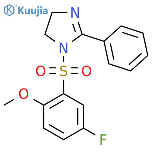 1-(5-fluoro-2-methoxybenzenesulfonyl)-2-phenyl-4,5-dihydro-1H-imidazole structure