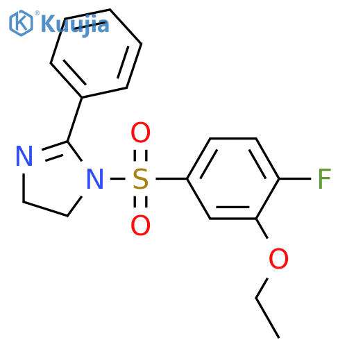 1-(3-ethoxy-4-fluorobenzenesulfonyl)-2-phenyl-4,5-dihydro-1H-imidazole structure