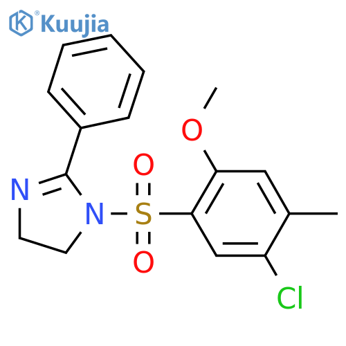 1-(5-chloro-2-methoxy-4-methylbenzenesulfonyl)-2-phenyl-4,5-dihydro-1H-imidazole structure