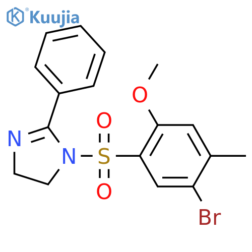 1-(5-bromo-2-methoxy-4-methylbenzenesulfonyl)-2-phenyl-4,5-dihydro-1H-imidazole structure