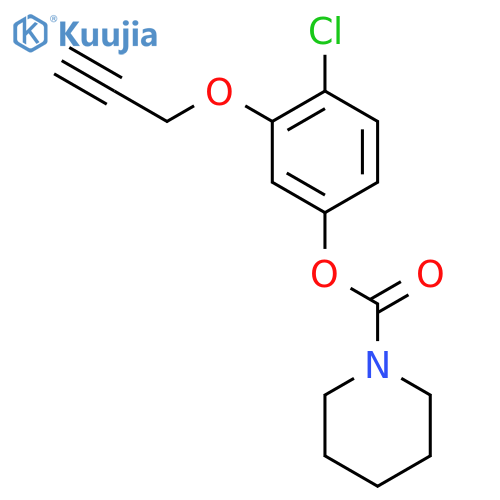 1-Piperidinecarboxylic acid, 4-chloro-3-(2-propynyloxy)phenyl ester structure