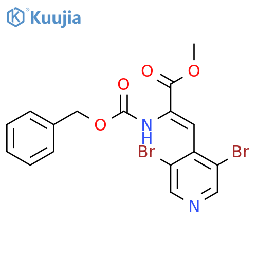2-Propenoic acid,3-(3,5-dibromo-4-pyridinyl)-2-[[(phenylmethoxy)carbonyl]amino]-, methylester, (2Z)- structure