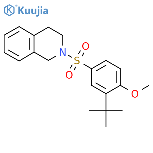 2-(3-tert-butyl-4-methoxybenzenesulfonyl)-1,2,3,4-tetrahydroisoquinoline structure