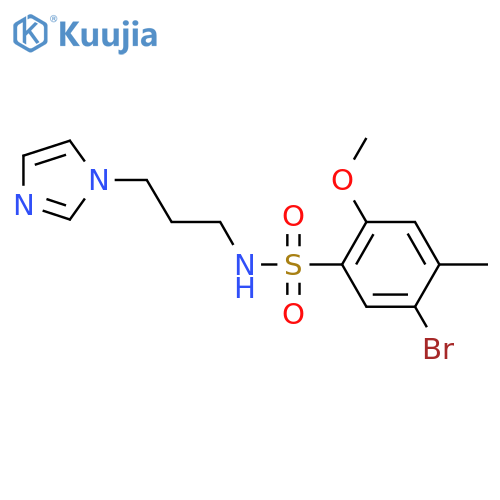5-bromo-N-3-(1H-imidazol-1-yl)propyl-2-methoxy-4-methylbenzene-1-sulfonamide structure