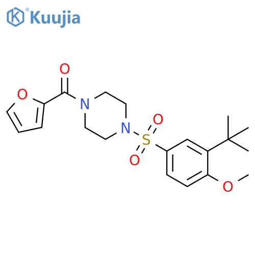 1-(3-tert-butyl-4-methoxybenzenesulfonyl)-4-(furan-2-carbonyl)piperazine structure