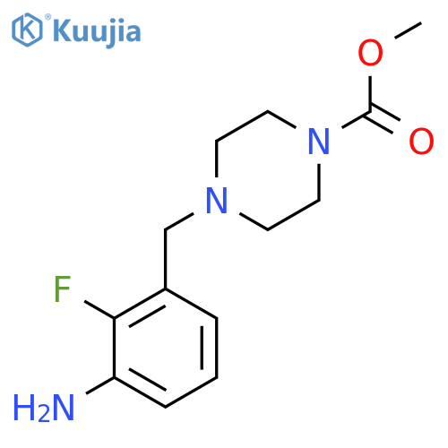 4-(3-Amino-2-fluoro-benzyl)-piperazine-1-carboxylic acid methyl ester structure