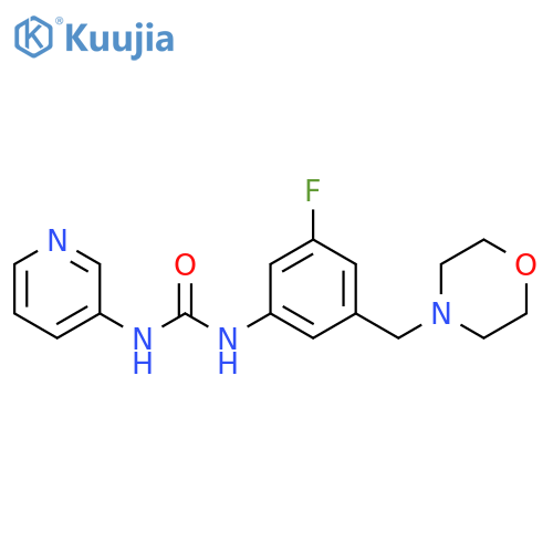 Urea, N-[3-fluoro-5-(4-morpholinylmethyl)phenyl]-N'-3-pyridinyl- structure