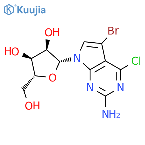 7H-Pyrrolo[2,3-d]pyrimidin-2-amine,5-bromo-4-chloro-7-b-D-ribofuranosyl- structure