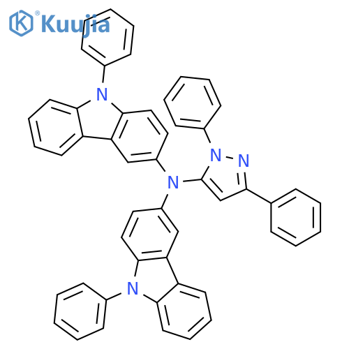 9H-Carbazol-3-amine,N-(1,3-diphenyl-1H-pyrazol-5-yl)-9-phenyl-N-(9-phenyl-9H-carbazol-3-yl)- structure