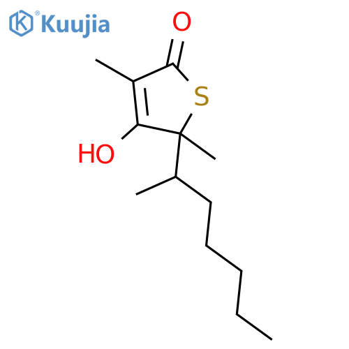 2(5H)-Thiophenone, 4-hydroxy-3,5-dimethyl-5-(1-methylhexyl)- structure