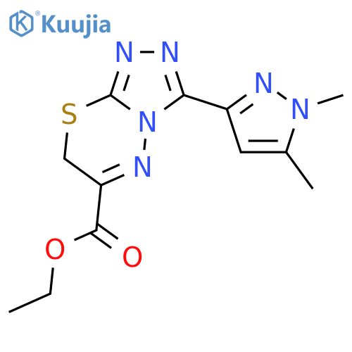 7H-1,2,4-Triazolo[3,4-b][1,3,4]thiadiazine-6-carboxylic acid,3-(1,5-dimethyl-1H-pyrazol-3-yl)-, ethyl ester structure