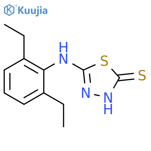 5-(2,6-diethylphenyl)amino-1,3,4-thiadiazole-2-thiol structure
