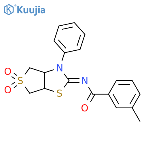 N-(2Z)-5,5-dioxo-3-phenyl-hexahydro-5lambda6-thieno3,4-d1,3thiazol-2-ylidene-3-methylbenzamide structure
