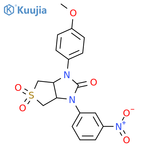 1-(4-methoxyphenyl)-3-(3-nitrophenyl)-hexahydro-1H-5lambda6-thieno3,4-dimidazole-2,5,5-trione structure