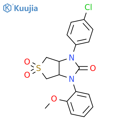 1-(4-chlorophenyl)-3-(2-methoxyphenyl)-hexahydro-1H-5lambda6-thieno3,4-dimidazole-2,5,5-trione structure