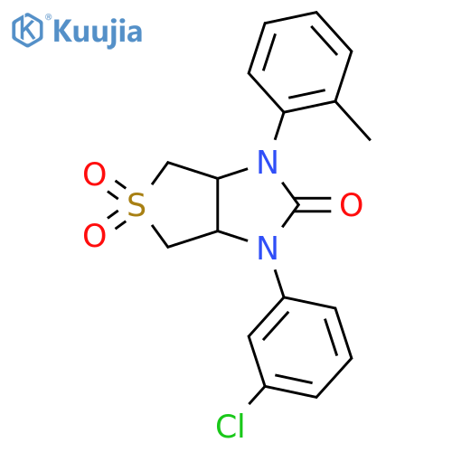 1-(3-chlorophenyl)-3-(2-methylphenyl)-hexahydro-1H-5lambda6-thieno3,4-dimidazole-2,5,5-trione structure