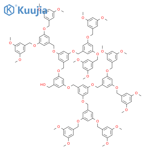 Benzenemethanol,3,5-bis[[3,5-bis[[3,5-bis[(3,5-dimethoxyphenyl)methoxy]phenyl]methoxy]phenyl]methoxy]- structure